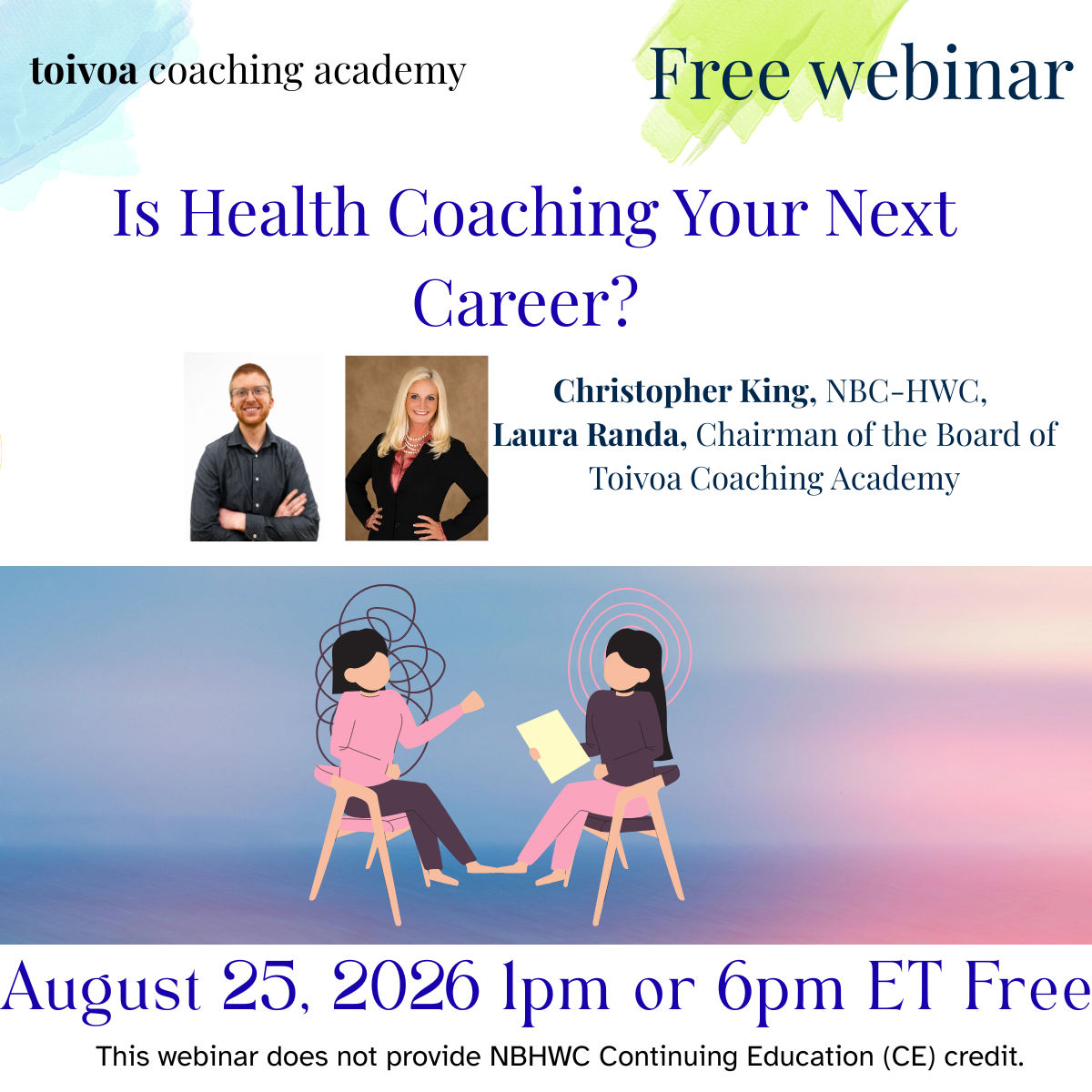 Is Health Coaching Your Next Career webinar on August 25, 2026